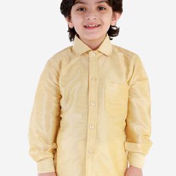 VASTRAMAY Boys Gold-Toned Opaque Ethnic Shirt-7