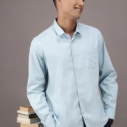 Crocodile Comfort Spread Collar Cotton Casual Shirt-image-9