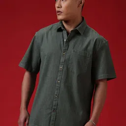 WROGN Comfort Spread Collar Short Sleeves Oversized Casual Shirt-image-84