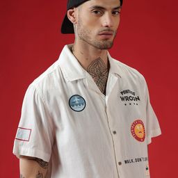 WROGN Comfort Cuban Collar Opaque Cotton Casual Shirt-image-46