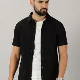 GESPO Comfort Spread Collar Short Sleeves Casual Shirt-image-78