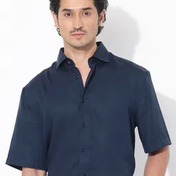 RARE RABBIT Men Memo Ss Boxy Opaque Shirt-image-75