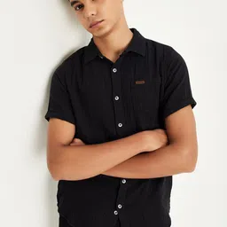 max Boys Solid Spread Collar Pure Cotton Casual Shirt-image-22