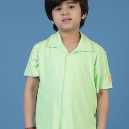 TALES & STORIES Boys Spread Collar Short Sleeves Regular Fit Casual Shirt-image-70