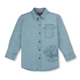Gini and Jony Boys Spread Collar Long Sleeves Printed Regular Fit Denim Casual Shirt-image-26