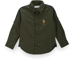 U.S. Polo Assn. Kids Boys Spread Collar Classic Opaque Casual Shirt-picture-5