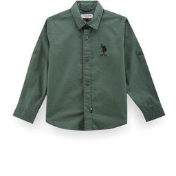 U.S. Polo Assn. Kids Boys Classic Spread Collar Roll Up Sleeves Twill Cotton Casual Shirt-image-45