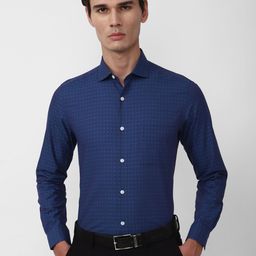 Peter England Elite Slim Fit Self Design Cotton Formal Shirt-picture-40