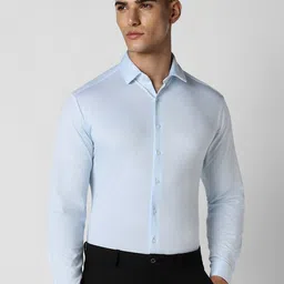 Van Heusen Textured Spread Collar Slim Fit Formal Shirt-image-80