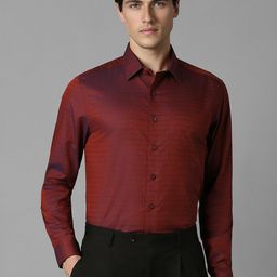 Louis Philippe Men Slim Fit Micro Ditsy Printed Spread Collar Pure Cotton Formal Shirt-picture-47