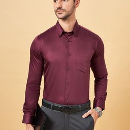 Peregrine by Pantaloons Slim Fit Spread Collar Long Sleeves Formal Shirt-picture-25