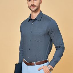 Peregrine by Pantaloons Micro Ditsy Printed Slim Fit Cotton Formal Shirt-image-31
