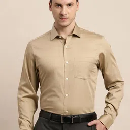 Turtle Men Solid Spread Collar Formal Shirt-image-44