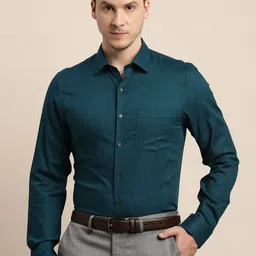 Turtle Men Micro Disty Printed Spread Collar Formal Shirt-image-65