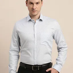 Turtle Men Micro Ditsy Spread Collar Pure Cotton Formal Shirt-image-36