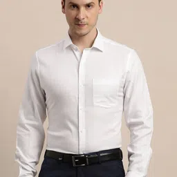 Turtle Men Solid Spread Collar Pure Cotton Formal Shirt-image-69