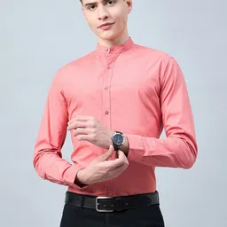 Style Quotient Pink Slim Fit Cotton Formal Shirt-image-71