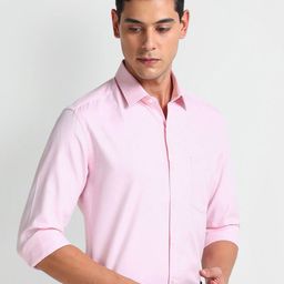 Arrow Slim Fit Spread Collar Opaque Twill Cotton Formal Shirt-image-89