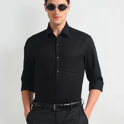 Arrow Slim Fit Textured Pure Cotton Dobby Formal Shirt-picture-44