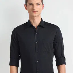 Arrow Auto Press Slim Fit Cutaway Collar Twill Weave Pure Cotton Autopress Formal Shirt-image-23