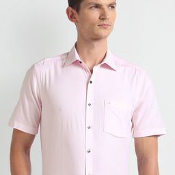 Arrow Spread Collar Slim Fit Opaque Cotton Formal Shirt-image-90