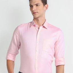 Arrow Slim Fit Cotton Formal Dobby Shirt-picture-19
