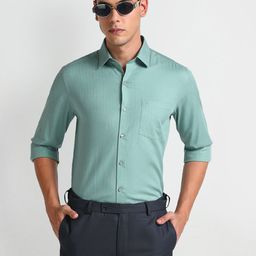 Arrow Vertical Stripes Striped Cotton Slim Fit Twill  Formal Shirt-image-88