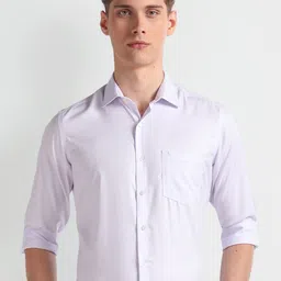 Arrow Slim Fit Textured Opaque Twill Cotton Autopress Formal Shirt-image-2