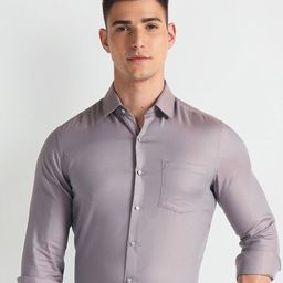 Arrow Spread Collar Long Sleeves Slim Fit Cotton Formal Shirt-image-56