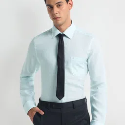 Arrow Spread Collar Slim Fit Opaque Cotton 1851 Formal Shirt-image-73