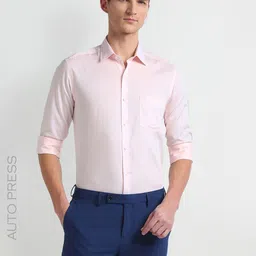 Arrow Spread Collar Long Sleeves Slim Fit Autopress Formal Shirt-picture-43