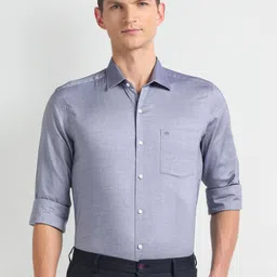 Arrow Manhattan Slim Fit Cutaway Collar Pure Cotton Dobby Formal Shirt-picture-14