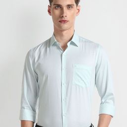 Arrow Slim Fit Floral Printed Long Sleeves Pure Cotton Formal Shirt-picture-32