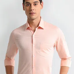 Arrow Slim Fit Geometric Printed Spread Collar Opaque Cotton Formal Shirt-picture-15