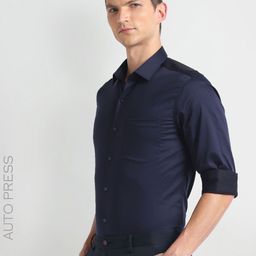 Arrow Checked Spread Collar Slim Fit Opaque Autopress Formal Shirt-image-51