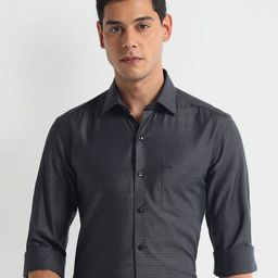 Arrow Spread Collar Slim Fit Opaque Cotton Formal Shirt-image-50
