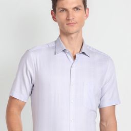 Arrow Long Sleeves Spread Collar Cotton Opaque Formal Shirt-picture-18