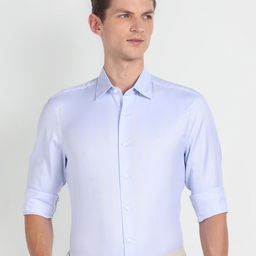 Arrow Long Sleeves Spread Collar Cotton Opaque Formal Shirt-image-28