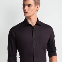 Arrow Textured Self Design Pure Cotton Formal Shirt-image-32