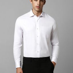 Louis Philippe Classic Fit Textured Pure Cotton Formal Shirt-image-92