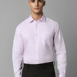 Louis Philippe Classic Self Design Pure Cotton Formal Shirt-image-78