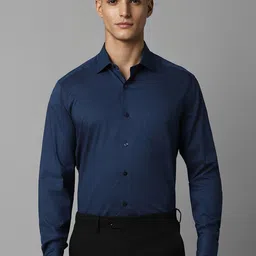 Louis Philippe Textured Cutaway Collar Classic Cotton Formal Shirt-image-53
