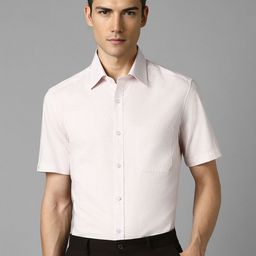 Louis Philippe Spread Collar Formal Pure Cotton Shirt-image-59