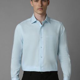 Louis Philippe Men Classic Fit Textured Full Sleeves Formal Shirt-image-64