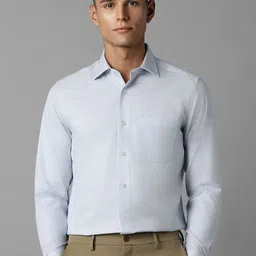 Louis Philippe Men Micro Checked Pure Cotton Formal Classic Fit Shirt-image-20