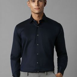 Luxure by Louis Philippe Men Solid Cotton Formal Shirt-picture-19