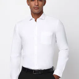 Peter England Men Solid Spread Collar Formal Shirt-image-40