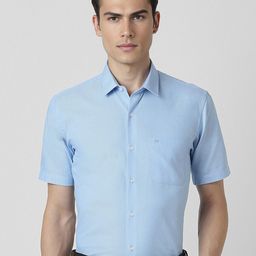 Peter England Spread Collar Short Sleeves Cotton Formal Shirt-image-33