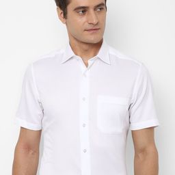 Louis Philippe Permapress Men White Solid Cotton Wrinkle Free Formal Shirt-image-13
