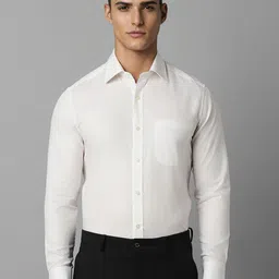 Louis Philippe Textured Spread Collar Cotton Formal Shirt-picture-12